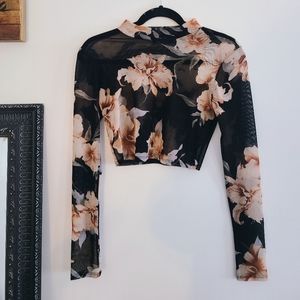 Fashion Nova Cropped Sheer Top